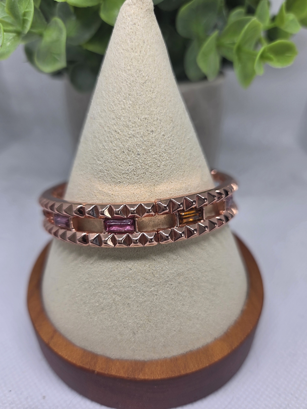 BP Rose Gold Multicolor Baguette Stackable Bracelet